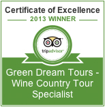 Top award for wine tours from TripAdvisor