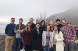 Team building wine tour, photo op at Golden Gate Bridge