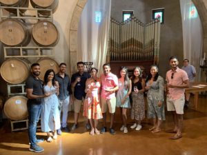 Group in winery